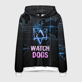 Мужская толстовка 3D с принтом WATCH DOGS в городе Новоалтайск, 100% полиэстер | двухслойный капюшон со шнурком для регулировки, мягкие манжеты на рукавах и по низу толстовки, спереди карман-кенгуру с мягким внутренним слоем. | Тематика изображения на принте: action | ct os | ded sec | fox | game | gamer | glitch | hacker | player | watch dogs | watch dogs 2 | глитч | знак лиса | игра | компьютерная игра | маркус | хакер