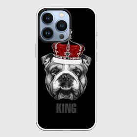 Чехол для iPhone 13 Pro с принтом Английский бульдог с короной в городе Новоалтайск,  |  | Тематика изображения на принте: animals | authority | breed | bulldog | cool | crown | dog | english | fighting | head | illustration | inscription | king | muzzle | supreme | swag | авторитет | английский | бойцовый | бульдог | верховный | голова | животные | иллюстрация | король | кор