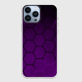 Чехол для iPhone 13 Pro Max с принтом Неоновая броня в городе Новоалтайск,  |  | Тематика изображения на принте: abstraction | geometry | hexagon | techno | абстракция | броня | геометрия | краски | неон | неоновый | сетка | соты | стальная броня | текстура | шестигранники