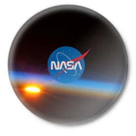Значок с принтом NASA SPACE в городе Новоалтайск,  металл | круглая форма, металлическая застежка в виде булавки | Тематика изображения на принте: galaxy | nasa | nebula | space | star | абстракция | вселенная | галактика | звезда | звезды | космический | наса | планеты