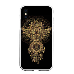 Чехол для iPhone XS Max матовый с принтом Сова с ловцом в городе Новоалтайск, Силикон | Область печати: задняя сторона чехла, без боковых панелей | animal | catcher | dreams | ethnic | freedom | golden | indians | knowledge | owl | pattern | power | r | ritual | shaman | shamanism | totem | wind | wisdom | ветер | животное | знание | золотой | индейцы | ловец | мудрость | обряд | ритуал | свобода | с