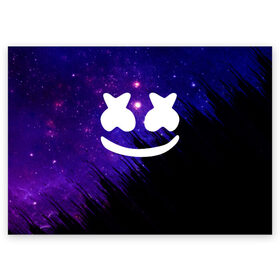 Поздравительная открытка с принтом Marshmello 5 в городе Новоалтайск, 100% бумага | плотность бумаги 280 г/м2, матовая, на обратной стороне линовка и место для марки
 | dj | fortnite | marshmello | music | дж | зефир | маршмелоу | музыка | форнайт | фортнайт