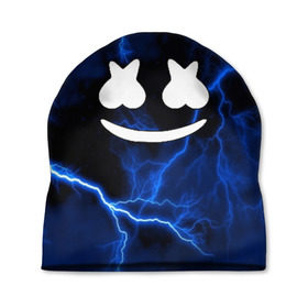 Шапка 3D с принтом Marshmello STORM в городе Новоалтайск, 100% полиэстер | универсальный размер, печать по всей поверхности изделия | christopher comstock | dj | marshmello | music | диджей | клубная музыка | клубняк | крис комсток | логотип | маршмеллоу | музыка