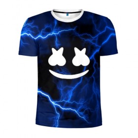 Мужская футболка 3D спортивная с принтом Marshmello STORM в городе Новоалтайск, 100% полиэстер с улучшенными характеристиками | приталенный силуэт, круглая горловина, широкие плечи, сужается к линии бедра | christopher comstock | dj | marshmello | music | диджей | клубная музыка | клубняк | крис комсток | логотип | маршмеллоу | музыка