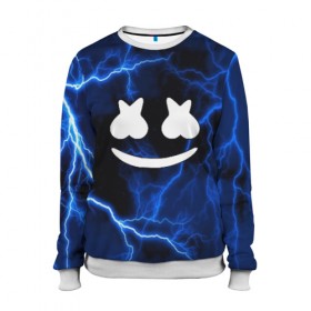 Женский свитшот 3D с принтом Marshmello STORM в городе Новоалтайск, 100% полиэстер с мягким внутренним слоем | круглый вырез горловины, мягкая резинка на манжетах и поясе, свободная посадка по фигуре | christopher comstock | dj | marshmello | music | диджей | клубная музыка | клубняк | крис комсток | логотип | маршмеллоу | музыка