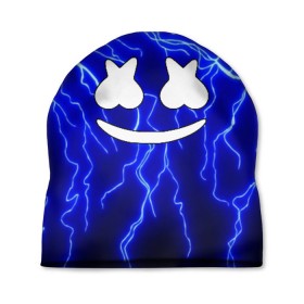 Шапка 3D с принтом Marshmello в городе Новоалтайск, 100% полиэстер | универсальный размер, печать по всей поверхности изделия | christopher comstock | dj | marshmello | music | диджей | клубная музыка | клубняк | крис комсток | логотип | маршмеллоу | музыка
