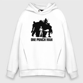 Мужское худи Oversize хлопок с принтом One-Punch Man в городе Новоалтайск, френч-терри — 70% хлопок, 30% полиэстер. Мягкий теплый начес внутри —100% хлопок | боковые карманы, эластичные манжеты и нижняя кромка, капюшон на магнитной кнопке | one | one punch man | бесправный ездок | бласт | бэнг | ванпанчмен | генос | демон киборг | лысый плащ | ниндзя | сайтама | сверхзвуковой соник | серебряный клык | тацумаки | человек один удар