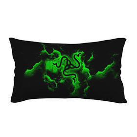 Подушка 3D антистресс с принтом RAZER в городе Новоалтайск, наволочка — 100% полиэстер, наполнитель — вспененный полистирол | состоит из подушки и наволочки на молнии | game | razer | texture | зеленый | игровое лого | игромания | игры | рэйзер | текстуры