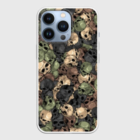 Чехол для iPhone 13 Pro с принтом Камуфляж с черепами в городе Новоалтайск,  |  | Тематика изображения на принте: 23 февраля | камуфляж | кости | милитари | паттрен | скелет | хаки | хеллоуин | череп