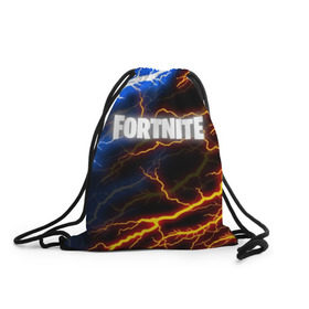 Рюкзак-мешок 3D с принтом FORTNITE STORM в городе Новоалтайск, 100% полиэстер | плотность ткани — 200 г/м2, размер — 35 х 45 см; лямки — толстые шнурки, застежка на шнуровке, без карманов и подкладки | 2019 | armor | armour | cybersport | esport | fortnite | game | llama | logo | thunder | броня | игра | киберспорт | лама | молнии | фиолетовый | фирменные цвета | фортнайт