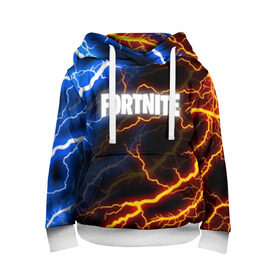 Детская толстовка 3D с принтом FORTNITE STORM в городе Новоалтайск, 100% полиэстер | двухслойный капюшон со шнурком для регулировки, мягкие манжеты на рукавах и по низу толстовки, спереди карман-кенгуру с мягким внутренним слоем | Тематика изображения на принте: 2019 | armor | armour | cybersport | esport | fortnite | game | llama | logo | thunder | броня | игра | киберспорт | лама | молнии | фиолетовый | фирменные цвета | фортнайт