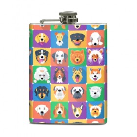 Фляга с принтом Собаки в городе Новоалтайск, металлический корпус | емкость 0,22 л, размер 125 х 94 мм. Виниловая наклейка запечатывается полностью | 