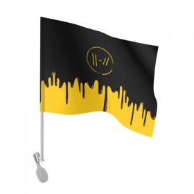 Флаг для автомобиля с принтом TWENTY ONE PILOTS в городе Новоалтайск, 100% полиэстер | Размер: 30*21 см | 21 pilots | 21p | colors | music | paints | rock | top | trench | twenty one pilots | брызги | группа | краска | музыка | рок