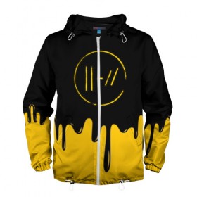 Мужская ветровка 3D с принтом TWENTY ONE PILOTS в городе Новоалтайск, 100% полиэстер | подол и капюшон оформлены резинкой с фиксаторами, два кармана без застежек по бокам, один потайной карман на груди | 21 pilots | 21p | colors | music | paints | rock | top | trench | twenty one pilots | брызги | группа | краска | музыка | рок