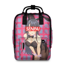 Женский рюкзак 3D с принтом Anime (Senpai 6) в городе Новоалтайск, 100% полиэстер | лямки с регулируемой длиной, сверху ручки, чтобы рюкзак нести как сумку. Основное отделение закрывается на молнию, как и внешний карман. Внутри два дополнительных кармана, один из которых закрывается на молнию. По бокам два дополнительных кармашка, куда поместится маленькая бутылочка
 | ahegao | anime | manga | sempai | senpai | аниме | ахегао | манга | семпай | сенпай