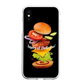 Чехол для iPhone XS Max матовый с принтом Гамбургер в городе Новоалтайск, Силикон | Область печати: задняя сторона чехла, без боковых панелей | bun | cheese | cucumber | explosion | hamburger | ingredients | inscription | ketchup | meat | onion | salad | sesame | share | tomato | tomatoes | булочка | взрыв | гамбургер | доля | ингредиенты | кетчуп | кунжут | лук | мясо | надпись | огурец | помидо