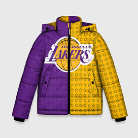 Зимняя куртка для мальчиков 3D с принтом Lakers (1) в городе Новоалтайск, ткань верха — 100% полиэстер; подклад — 100% полиэстер, утеплитель — 100% полиэстер | длина ниже бедра, удлиненная спинка, воротник стойка и отстегивающийся капюшон. Есть боковые карманы с листочкой на кнопках, утяжки по низу изделия и внутренний карман на молнии. 

Предусмотрены светоотражающий принт на спинке, радужный светоотражающий элемент на пуллере молнии и на резинке для утяжки | ball | basket | basketball | kobu | lakers | lebron | los angeles | баскетбол | коюи | леброн | лейкерс | лос анджелис
