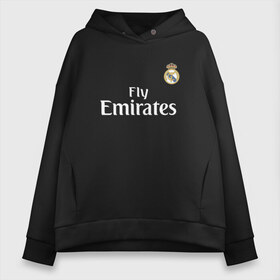 Женское худи Oversize хлопок с принтом BALE REAL BLACK в городе Новоалтайск, френч-терри — 70% хлопок, 30% полиэстер. Мягкий теплый начес внутри —100% хлопок | боковые карманы, эластичные манжеты и нижняя кромка, капюшон на магнитной кнопке | bale | real | real madrid | бэйл | гарет бэйл | реал | реал мадрид