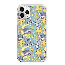 Чехол для iPhone 11 Pro матовый с принтом Сыр и мыши в городе Новоалтайск, Силикон |  | animals | blue | cheese | cute mice | flags | garlands | mice | month | rodents | sky | stars | гирлянды | голубое | грызуны | животные | звезды | месяц | милые | мышата | мыши | небо | сыр | флажки
