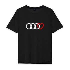 Мужская футболка хлопок Oversize с принтом Audi в городе Новоалтайск, 100% хлопок | свободный крой, круглый ворот, “спинка” длиннее передней части | audi | ауди | купить ауди