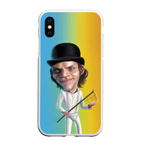 Чехол для iPhone XS Max матовый с принтом Заводной апельсин в городе Новоалтайск, Силикон | Область печати: задняя сторона чехла, без боковых панелей | alex | clockwork orange | film | hat | stanley kubrick | walking stick | алекс | голова | заводной апельсин | стэнли кубрик | трость | фильм | шляпа