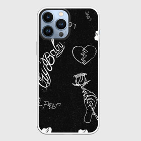 Чехол для iPhone 13 Pro Max с принтом LIl Peep (Broken) в городе Новоалтайск,  |  | Тематика изображения на принте: baby | broken | cry | lil | lil peep | peep | rap | rose | лил | лил пип | пип | реп | роза | сердце