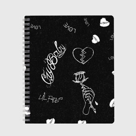 Тетрадь с принтом LIl Peep (Broken) в городе Новоалтайск, 100% бумага | 48 листов, плотность листов — 60 г/м2, плотность картонной обложки — 250 г/м2. Листы скреплены сбоку удобной пружинной спиралью. Уголки страниц и обложки скругленные. Цвет линий — светло-серый
 | baby | broken | cry | lil | lil peep | peep | rap | rose | лил | лил пип | пип | реп | роза | сердце