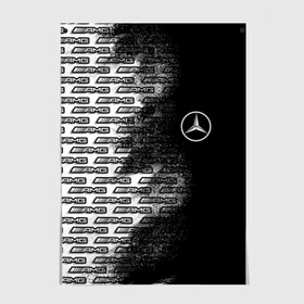 Постер с принтом Mercedes в городе Новоалтайск, 100% бумага
 | бумага, плотность 150 мг. Матовая, но за счет высокого коэффициента гладкости имеет небольшой блеск и дает на свету блики, но в отличии от глянцевой бумаги не покрыта лаком | amg | mercedes | авто | автомобиль | иномарка | логотип | машина | мерседес | текстура