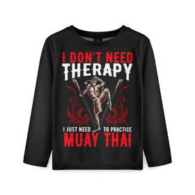 Детский лонгслив 3D с принтом Muay Thai в городе Новоалтайск, 100% полиэстер | длинные рукава, круглый вырез горловины, полуприлегающий силуэт
 | Тематика изображения на принте: fight | muay thai | thai boxing | ufc | бокс | ката | кикбоксин | лаос | лоу кик | муай | мьянма | поединок | таиланд | тай | тайский | таолу