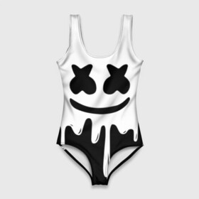 Купальник-боди 3D с принтом MELLO BLACK x WHITE MARSHMELLO в городе Новоалтайск, 82% полиэстер, 18% эластан | Круглая горловина, круглый вырез на спине | colors | dj | marshmello | paints | usa | абстракция | америка | звезда | клубная музыка | космический | краски | маршмелло | музыка | музыкант