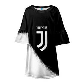 Детское платье 3D с принтом JUVENTUS в городе Новоалтайск, 100% полиэстер | прямой силуэт, чуть расширенный к низу. Круглая горловина, на рукавах — воланы | Тематика изображения на принте: italia | juve | juventus | sport | италия | спорт | спортивная форма | футбол | футбольный | чемпионат | ювентус