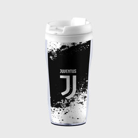 Термокружка-непроливайка с принтом JUVENTUS в городе Новоалтайск, внутренняя часть — пищевой пластик, наружная часть — прозрачный пластик, между ними — полиграфическая вставка с рисунком | объем — 350 мл, герметичная крышка | Тематика изображения на принте: italia | juve | juventus | sport | италия | спорт | спортивная форма | футбол | футбольный | чемпионат | ювентус