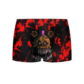 Мужские трусы 3D с принтом Five Nights At Freddy's в городе Новоалтайск, 50% хлопок, 50% полиэстер | классическая посадка, на поясе мягкая тканевая резинка | 5 ночей с фредди | five nights at freddys | foxy | аниматроники | игра | компьютерная игра | робот | фокси | фредди | фреди | чика