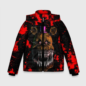Зимняя куртка для мальчиков 3D с принтом Five Nights At Freddy s в городе Новоалтайск, ткань верха — 100% полиэстер; подклад — 100% полиэстер, утеплитель — 100% полиэстер | длина ниже бедра, удлиненная спинка, воротник стойка и отстегивающийся капюшон. Есть боковые карманы с листочкой на кнопках, утяжки по низу изделия и внутренний карман на молнии. 

Предусмотрены светоотражающий принт на спинке, радужный светоотражающий элемент на пуллере молнии и на резинке для утяжки | 5 ночей с фредди | five nights at freddys | foxy | аниматроники | игра | компьютерная игра | робот | фокси | фредди | фреди | чика