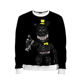 Детский свитшот 3D с принтом Five Nights At Freddy\`s в городе Новоалтайск, 100% полиэстер | свободная посадка, прямой крой, мягкая тканевая резинка на рукавах и понизу свитшота | Тематика изображения на принте: 5 ночей с фредди | five nights at freddys | foxy | аниматроники | игра | компьютерная игра | робот | фокси | фредди | фреди | чика