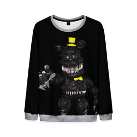 Мужской свитшот 3D с принтом Five Nights At Freddy\s в городе Новоалтайск, 100% полиэстер с мягким внутренним слоем | круглый вырез горловины, мягкая резинка на манжетах и поясе, свободная посадка по фигуре | 5 ночей с фредди | five nights at freddys | foxy | аниматроники | игра | компьютерная игра | робот | фокси | фредди | фреди | чика
