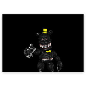 Поздравительная открытка с принтом Five Nights At Freddy s в городе Новоалтайск, 100% бумага | плотность бумаги 280 г/м2, матовая, на обратной стороне линовка и место для марки
 | 5 ночей с фредди | five nights at freddys | foxy | аниматроники | игра | компьютерная игра | робот | фокси | фредди | фреди | чика