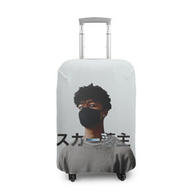 Чехол для чемодана 3D с принтом Scarlxrd в городе Новоалтайск, 86% полиэфир, 14% спандекс | двустороннее нанесение принта, прорези для ручек и колес | cкриминг | heart attack | hip hap | rap | scarlxrd | scream | trap | иероглифы | лодр | метал | музыка | репер | скар | скарлорд | скрим | трэп | хип хоп | японский