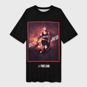 Платье-футболка 3D с принтом Дамиан Лиллард в городе Новоалтайск,  |  | damian lillard | lillard | nba | portland | баскетбол | дамиан лиллард | лиллард | портланд