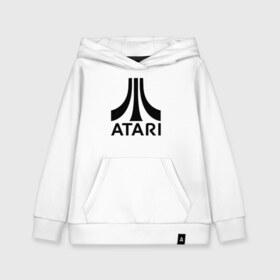 Детская толстовка хлопок с принтом ATARI в городе Новоалтайск, 100% хлопок | Круглый горловой вырез, эластичные манжеты, пояс, капюшен | atari | company | france | games | logo | videogame | атари | видеоигры | компания | компьютерные игры | лого | франция