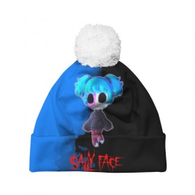 Шапка 3D c помпоном с принтом SALLY FACE в городе Новоалтайск, 100% полиэстер | универсальный размер, печать по всей поверхности изделия | blue | diane | face | fisher | gizmo | henry | johnson | killer | larry | sally | генри | гизмо | джонсон | диана | ларри | лицо | парень в маске | салли | фейс | фишер