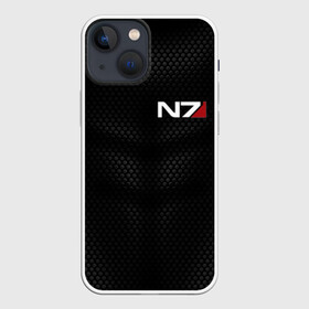 Чехол для iPhone 13 mini с принтом СТАЛЬНАЯ БРОНЯ N7 в городе Новоалтайск,  |  | abstraction | cyber | cyberpunk | future | geometry | hexagon | n7 | neon | techno | texture | абстракция | броня | геометрия | кибер | костюм | краски | масс эффект | н7 | неон | неоновый | сетка | соты | стальная броня | текстура | шепард 