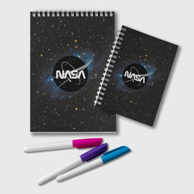 Блокнот с принтом NASA в городе Новоалтайск, 100% бумага | 48 листов, плотность листов — 60 г/м2, плотность картонной обложки — 250 г/м2. Листы скреплены удобной пружинной спиралью. Цвет линий — светло-серый
 | galaxy | nasa | nebula | space | star | абстракция | вселенная | галактика | звезда | звезды | космический | наса | планеты