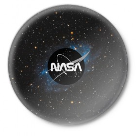 Значок с принтом NASA в городе Новоалтайск,  металл | круглая форма, металлическая застежка в виде булавки | Тематика изображения на принте: galaxy | nasa | nebula | space | star | абстракция | вселенная | галактика | звезда | звезды | космический | наса | планеты