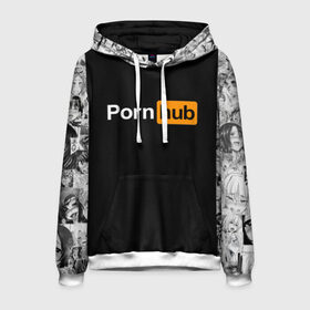 Мужская толстовка 3D с принтом PORNHUB AHEGAO в городе Новоалтайск, 100% полиэстер | двухслойный капюшон со шнурком для регулировки, мягкие манжеты на рукавах и по низу толстовки, спереди карман-кенгуру с мягким внутренним слоем. | ahegao | anime | kawai | kowai | logo | oppai | otaku | senpai | sugoi | waifu | yandere | аниме | ахегао | ковай | культура | лого | надписи | отаку | сенпай | тренд | я