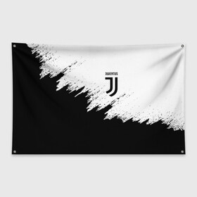 Флаг-баннер с принтом JUVENTUS SPORT в городе Новоалтайск, 100% полиэстер | размер 67 х 109 см, плотность ткани — 95 г/м2; по краям флага есть четыре люверса для крепления | black and white | cr7 | fc | football | football club | juve | juventus | ronaldo | sport | роналдо | спорт | спортивные | униформа | фирменные цвета | фк | футбол | футбольный клуб | черно белый | ювентус
