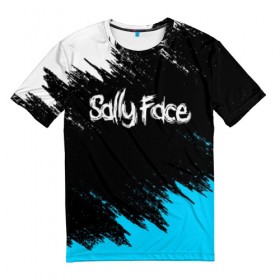 Мужская футболка 3D с принтом SALLY FACE в городе Новоалтайск, 100% полиэфир | прямой крой, круглый вырез горловины, длина до линии бедер | Тематика изображения на принте: face | game | horror | larry | sally | sally face | sanity s fall | брызги | игра | краски | ларри | мальчик с протезом | салли | салли фейс | ужасы