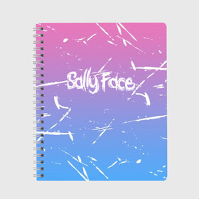 Тетрадь с принтом SALLY FACE в городе Новоалтайск, 100% бумага | 48 листов, плотность листов — 60 г/м2, плотность картонной обложки — 250 г/м2. Листы скреплены сбоку удобной пружинной спиралью. Уголки страниц и обложки скругленные. Цвет линий — светло-серый
 | face | game | horror | larry | sally | sally face | sanity s fall | брызги | игра | краски | ларри | мальчик с протезом | салли | салли фейс | ужасы