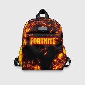 Детский рюкзак 3D с принтом FORTNITE FIRE STORM в городе Новоалтайск, 100% полиэстер | лямки с регулируемой длиной, сверху петелька, чтобы рюкзак можно было повесить на вешалку. Основное отделение закрывается на молнию, как и внешний карман. Внутри дополнительный карман. По бокам два дополнительных кармашка | 2019 | armor | armour | cybersport | esport | fire | flame | fortnite | game | llama | logo | броня | игра | киберспорт | лама | огонь | фиолетовый | фирменные цвета | фортнайт