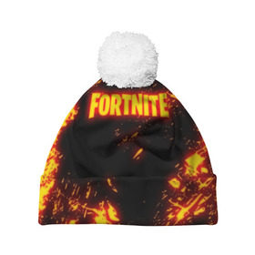 Шапка 3D c помпоном с принтом FORTNITE FIRE STORM в городе Новоалтайск, 100% полиэстер | универсальный размер, печать по всей поверхности изделия | 2019 | armor | armour | cybersport | esport | fire | flame | fortnite | game | llama | logo | броня | игра | киберспорт | лама | огонь | фиолетовый | фирменные цвета | фортнайт